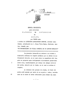 un procedimiento de colada continua de un lingote metalico.