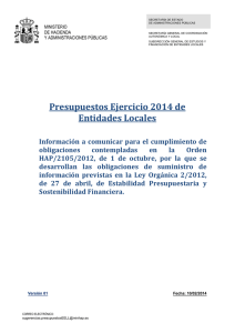 Presupuestos Ejercicio 2014 de Entidades Locales