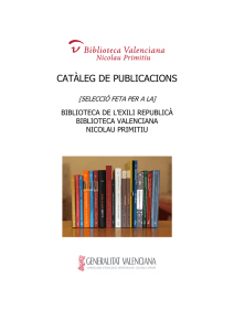 PUBLICACIONES BV BIBLIOTECA DEL EXILIO