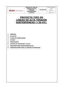 PROYECTO TIPO DE LÍNEAS DE ALTA TENSIÓN SUBTERRÁNEAS
