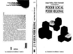 11.1 Poder local, poder regional, De la Peña