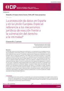La protección de datos en España y en la Unión Europea. Especial