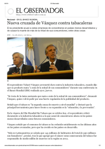 Nueva cruzada de Vázquez contra tabacaleras
