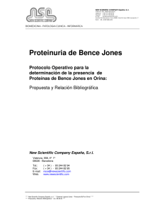 Proteinuria de Bence Jones - Protocolo Operativo para la