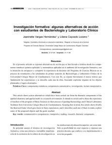 Investigación formativa: algunas alternativas de acción con