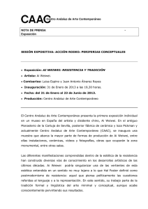 Nota de prensa - Centro Andaluz de Arte Contemporáneo