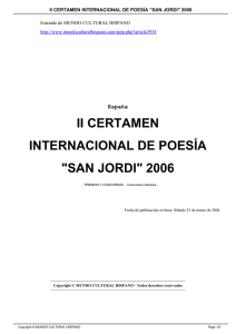 II CERTAMEN INTERNACIONAL DE POESÍA "SAN JORDI" 2006