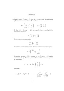 Ejercicios de cónicas. Soluciones.