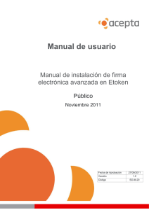 Manual de instalación Firma Electrónica avanzada en el