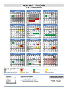 2016-17 School Calendar - Neillsville School District