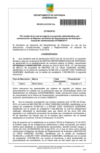 DEPARTAMENTO DE ANTIOQUIA GOBERNACION RESOLUCION