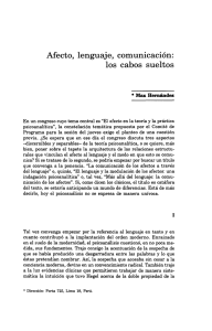 Afecto, lenguaje, comunicación: los cabos sueltos