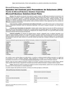 Apéndice del Contrato para Proveedores de Soluciones