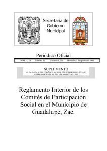 Reglamento Interior de los Comités de Participación Social en el