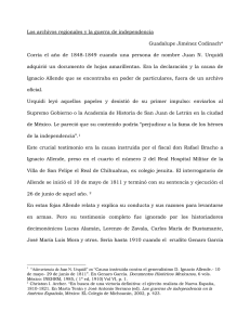 Los archivos regionales y la guerra de independencia Guadalupe