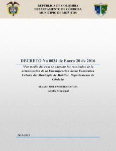 Decreto Urbano No. 0024 del 20 de Enero de 2016