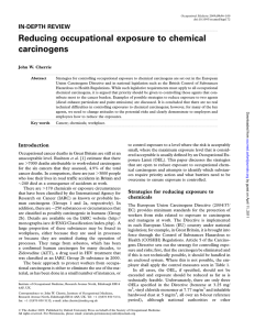 Reducing occupational exposure to chemical carcinogens