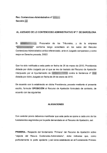 Rec. Contencioso-Administrativo n° AL JUZGADO DE LO