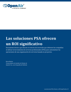 Las soluciones PSA ofrecen un ROI significativo