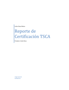 Reporte de Certificación TSCA
