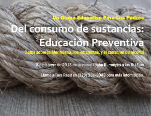 Del consumo de sustancias: Educación Preventiva
