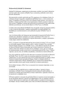 Declaración de Euskadi Ta Askatasuna Euskadi Ta