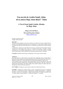 Una novela de Arabia Saudí - Revistas Científicas Complutenses