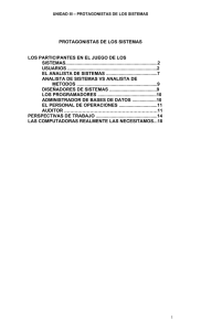 UNIDAD III – PROTAGONISTAS DE LOS SISTEMAS