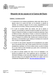 Situacion de los cauces en la cuenca del Duero