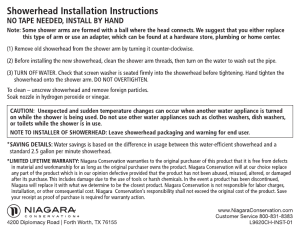 Showerhead Installation Instructions