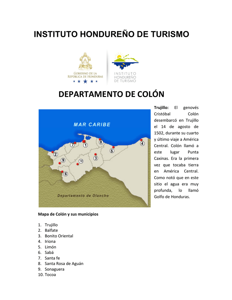 Colón - Centro de Documentación Turística de Honduras