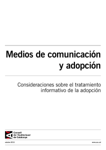 Medios de comunicación y adopción. Consideraciones sobre el