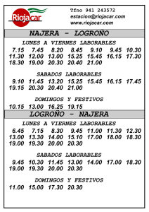 Descargar horarios de Logroño - Nájera. PDF 37KB