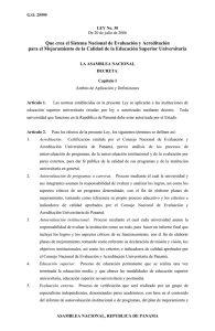 Ley 30 del 20 de julio de 2006 - Universidad Tecnológica de Panamá