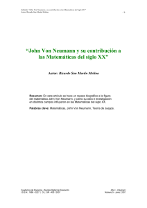 John Von Neumann y su contribución a las Matemáticas