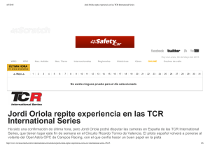 Jordi Oriola repite experiencia en las TCR International Series