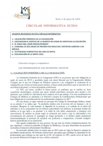 CIRCULAR MAYO 2016 - Colegio Oficial de M&eacute;dicos de Soria