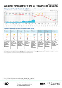 Weather forecast for Faro El Picacho de la Barra