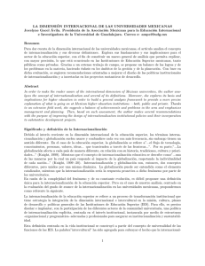 La Dimensión Internacional de las Universidades Mexicanas