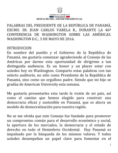 palabras del presidente de la república de panamá, excmo. sr. juan