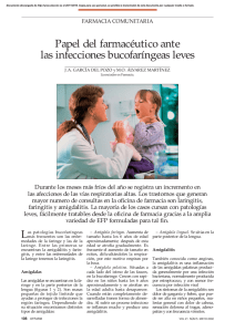 Papel del farmacéutico ante las infecciones bucofaríngeas