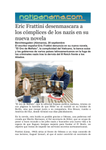 Eric Frattini desenmascara a los cómplices de los nazis en su nueva