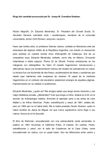 1 Elogi del candidat pronunciat pel Dr. Josep M. Comelles Esteban
