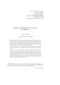This is a reprint of the paper Sobre la involución y el encaje