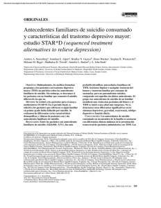 Antecedentes familiares de suicidio consumado y características del