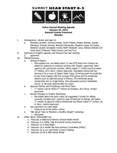 Policy Council Meeting Agenda January 25, 2016 Summit County