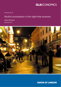 Alcohol consumption in the night-time economy