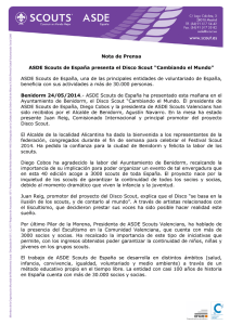Nota de Prensa ASDE Scouts de España presenta el Disco Scout