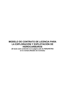 MODELO DE CONTRATO DE LICENCIA PARA LA EXPLORACIN Y