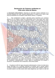 Declaración de cubanos residentes en Chile.